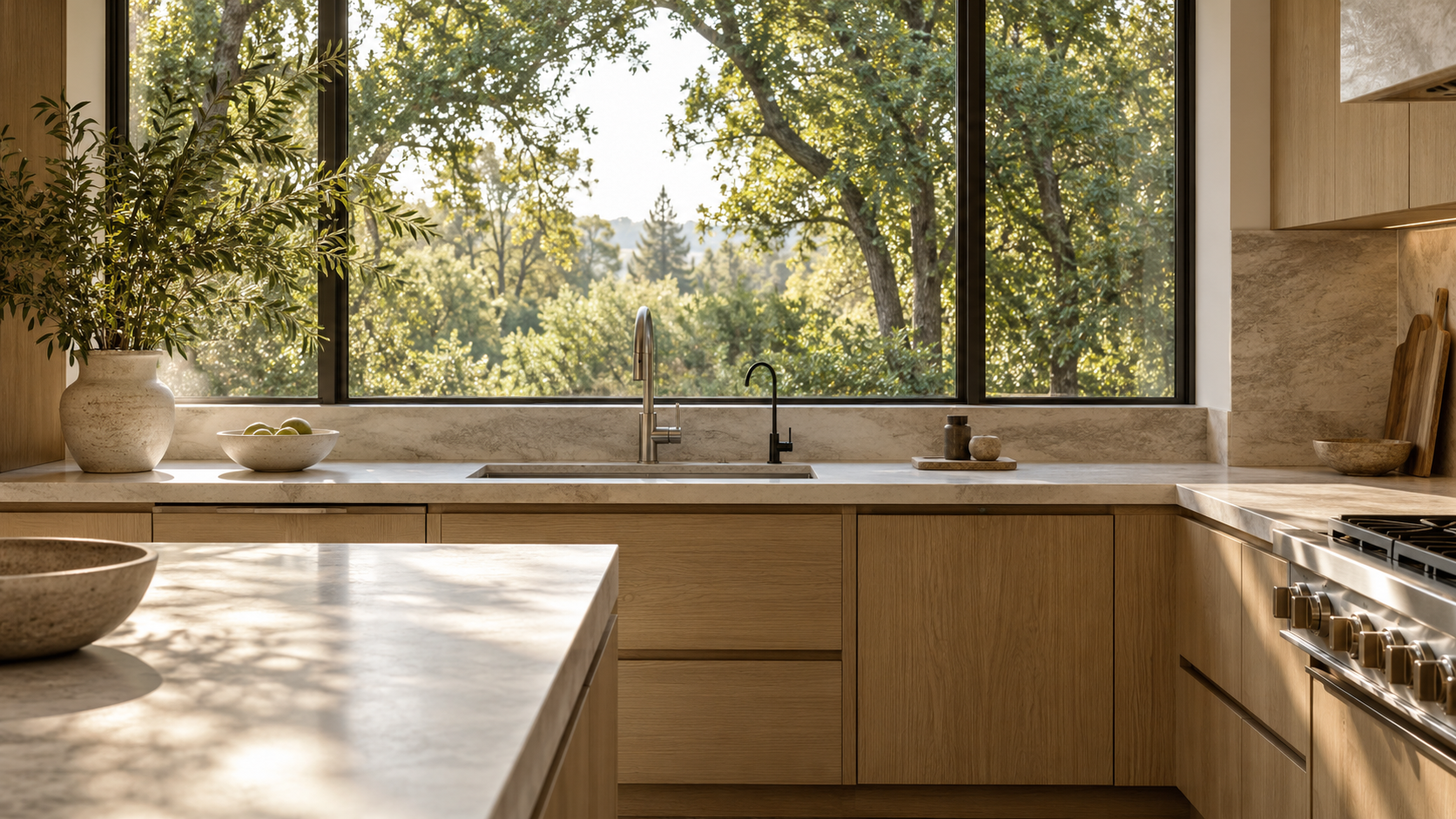 Kitchen sink with a dedicated filtered drinking water faucet